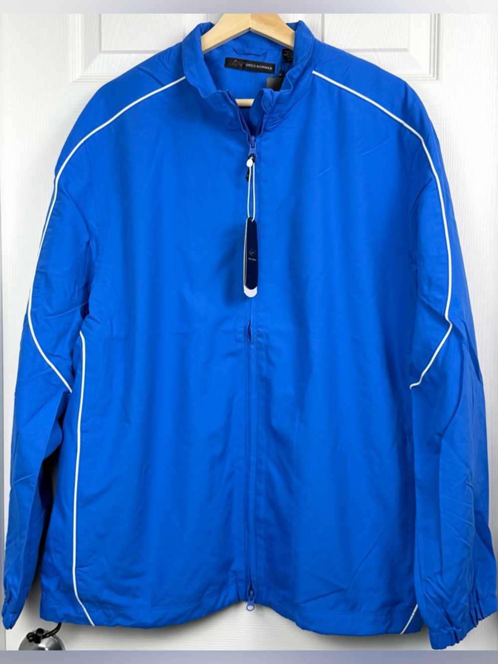 Greg Norman Performance Golf Zip Up Jacket Water Resist Cobalt Blue Men’s L NWT